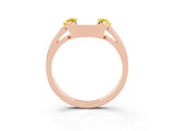 Rose gold Marquise Yellow Sapphire Open Band Ring with Tension Setting_21