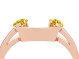 Rose gold Marquise Yellow Sapphire Open Band Ring with Tension Setting_22