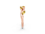 Rose gold Marquise Yellow Sapphire Twisted Band with Prong Setting_20