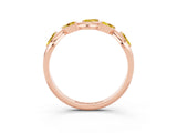 Rose gold Marquise Yellow Sapphire Twisted Band with Prong Setting_21