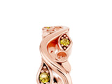 Rose gold Marquise Yellow Sapphire Vine Eternity Band with Bezel Setting_11