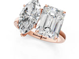 Rose gold Marquise and Emerald Cut Toi Moi Ring with Prong Setting_51