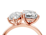 Rose gold Marquise and Emerald Cut Toi Moi Ring with Prong Setting_54