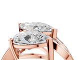 Rose gold Marquise and Pear Diamond Toi Moi Ring with Baguette Diamond Accents_4
