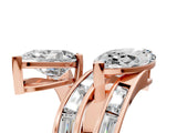 Rose gold Marquise and Pear Diamond Toi Moi Ring with Baguette Diamond Accents_5