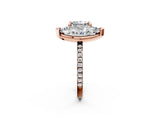 Rose gold Marquise and Princess Toi Moi Ring with Prong Setting and Micro Pave Band 3