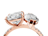 Rose gold Marquise and Princess Toi Moi Ring with Prong Setting and Micro Pave Band 5