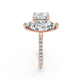 Rose gold Marquise and Princess Toi Moi Ring with Prong Setting and Pave Band 2