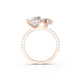 Rose gold Marquise and Princess Toi Moi Ring with Prong Setting and Pave Band 3