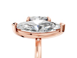 Rose gold Marquise and Princess Toi Moi Ring with Prong Setting and Plain Band 5