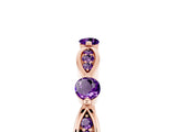 Rose gold Marquise and Round Amethyst Milgrain Band with Bezel Setting_11