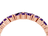 Rose gold Marquise and Round Amethyst Vine Eternity Band with Prong Setting_10