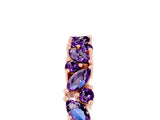 Rose gold Marquise and Round Amethyst Vine Eternity Band with Prong Setting_11