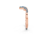 Rose gold Marquise and Round Aquamarine Chevron Band with Prong Setting_8