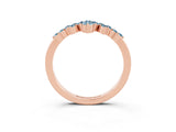 Rose gold Marquise and Round Aquamarine Chevron Band with Prong Setting_9