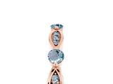 Rose gold Marquise and Round Aquamarine Milgrain Band with Bezel Setting_11