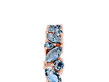 Rose gold Marquise and Round Aquamarine Vine Eternity Band with Prong Setting_11