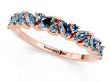 Rose gold Marquise and Round Aquamarine Vine Eternity Band with Prong Setting_7