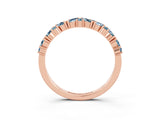 Rose gold Marquise and Round Aquamarine Vine Eternity Band with Prong Setting_9
