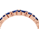 Rose gold Marquise and Round Blue Sapphire Vine Eternity Band with Prong Setting_10