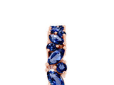 Rose gold Marquise and Round Blue Sapphire Vine Eternity Band with Prong Setting_11