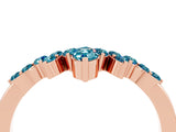 Rose gold Marquise and Round Blue Topaz Chevron Band with Prong Setting_10