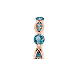 Rose gold Marquise and Round Blue Topaz Milgrain Band with Bezel Setting_11