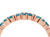 Rose gold Marquise and Round Blue Topaz Vine Eternity Band with Prong Setting_10