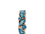 Rose gold Marquise and Round Blue Topaz Vine Eternity Band with Prong Setting_11