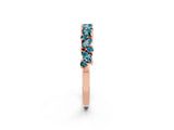 Rose gold Marquise and Round Blue Topaz Vine Eternity Band with Prong Setting_8