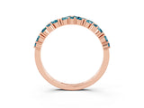 Rose gold Marquise and Round Blue Topaz Vine Eternity Band with Prong Setting_9