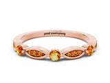Rose gold Marquise and Round Citrine Milgrain Band with Bezel Setting_6