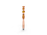 Rose gold Marquise and Round Citrine Milgrain Band with Bezel Setting_8