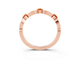 Rose gold Marquise and Round Citrine Milgrain Band with Bezel Setting_9