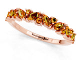 Rose gold Marquise and Round Citrine Vine Eternity Band with Prong Setting_7