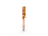 Rose gold Marquise and Round Citrine Vine Eternity Band with Prong Setting_8