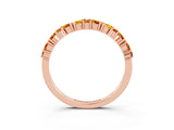 Rose gold Marquise and Round Citrine Vine Eternity Band with Prong Setting_9