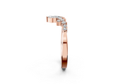 Rose gold Marquise and Round Diamond Chevron Band with Prong Setting_92