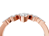 Rose gold Marquise and Round Diamond Chevron Band with Prong Setting_94