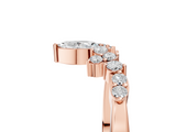 Rose gold Marquise and Round Diamond Chevron Band with Prong Setting_95