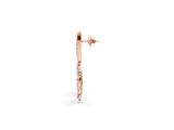 Rose gold Marquise and Round Diamond Floral Huggie Drop Earrings_5