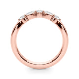 Rose gold Marquise and Round Diamond Half Eternity Band with Prong Setting 1