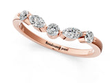 Rose gold Marquise and Round Diamond Half Eternity Band with Prong Setting_3