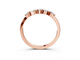 Rose gold Marquise and Round Diamond Half Eternity Band with Prong Setting_5