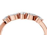 Rose gold Marquise and Round Diamond Half Eternity Band with Prong Setting_6