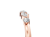 Rose gold Marquise and Round Diamond Half Eternity Band with Prong Setting_7