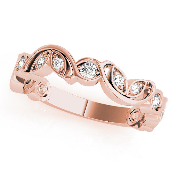 Rose gold Marquise and Round Diamond Infinity Eternity Band with Bezel Setting