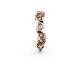 Rose gold Marquise and Round Diamond Infinity Eternity Band with Bezel Setting_25