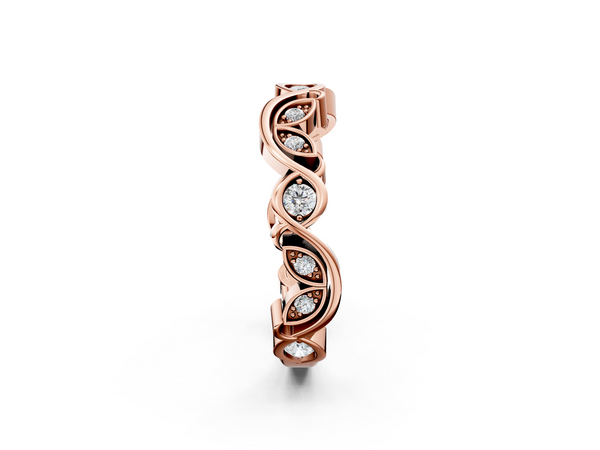 Rose gold Marquise and Round Diamond Infinity Eternity Band with Bezel Setting