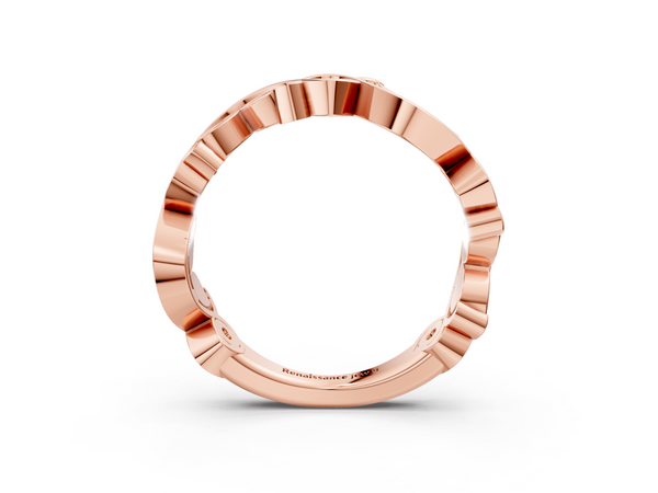 Rose gold Marquise and Round Diamond Infinity Eternity Band with Bezel Setting